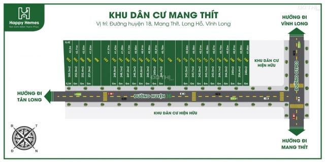 Nền phân lô, xã Tân Long, Mang Thít, Vĩnh Long, giá rẻ 1.5tr/m2