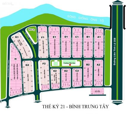 Bán đất Thế Kỷ 21 Bình Trưng Tây, gần Đảo Kim Cương khu hành chính, nền B1 (156m2) 100 triệu/m2