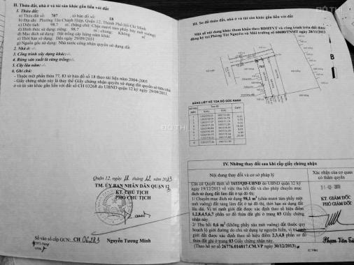 Cần bán lô đất HXH 973 Nguyễn Ảnh Thủ, Q12