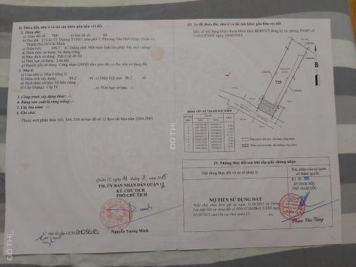 Bán lô đất 106 m2 đường Tân Thới Hiệp 7, quận 12. Giá quá rẻ