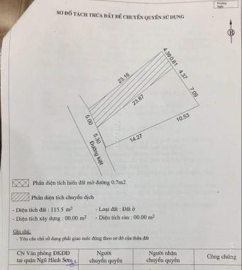 Bán đất tại đường Lưu Quang Vũ, Phường Hòa Quý, Ngũ Hành Sơn, Đà Nẵng diện tích 116m2, giá 1.5 tỷ