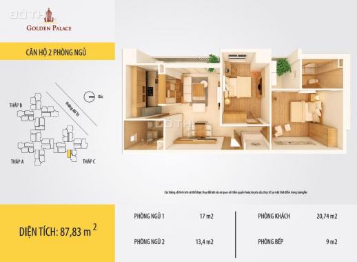 Chính chủ gửi cho thuê ở tòa nhà Golden Palace Mễ Trì 2 - 3 - 4PN đồ cơ bản và full từ 8 triệu