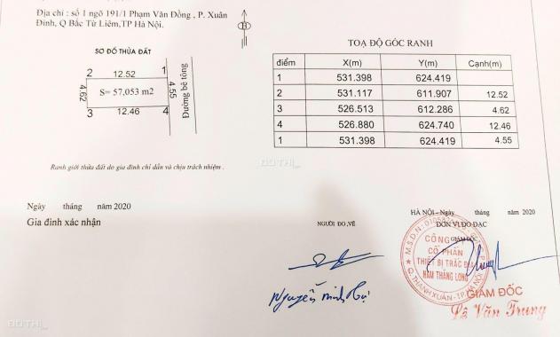 Bán đất tại đường Phạm Văn Đồng, Phường Xuân Đỉnh, Bắc Từ Liêm, Hà Nội DT 57m2, giá 50 triệu/m2