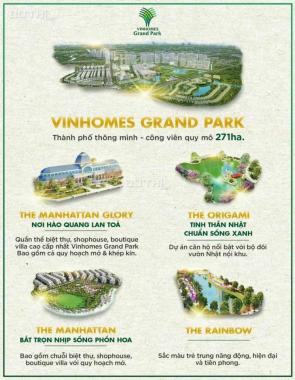 Vinhomes Grand Park - Manhattan Glory - Bài toán dòng tiền lợi nhuận 175% từ shophouse & villa