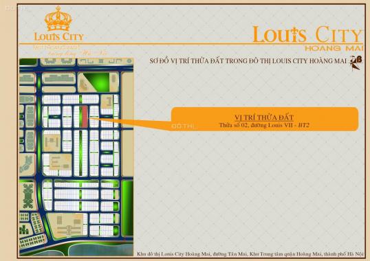 Độc quyền biệt thự view công viên Louis City Hoàng Mai chỉ 90tr/m2 đất. LH 0988345976
