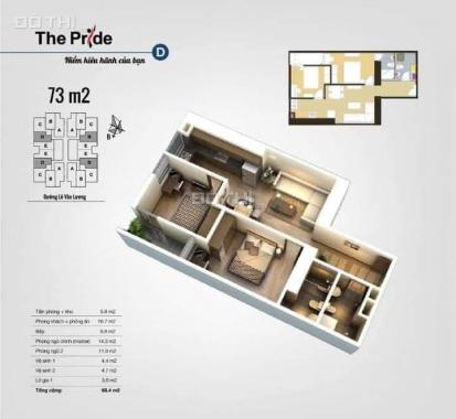 Quá rẻ để sở hữu ngay căn hộ 73m2, 2 pn CT3 The Pride Hải Phát, Hà Đông. Nhà đẹp vuông vắn