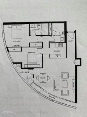 Bán căn hộ 2 phòng ngủ DT sổ hồng 100 m2, balcony Tây Nam, tại City Garden. Giá bán cực tốt 5.4 tỷ