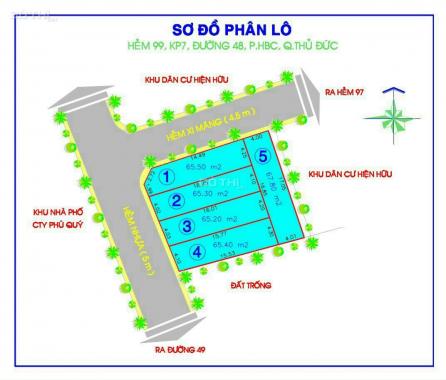 Đất nền chính chủ đường Số 48 - 27 - 22 Phạm Văn Đồng, P. Hiệp Bình Chánh, Thủ Đức 65 - 67m2 giá rẻ