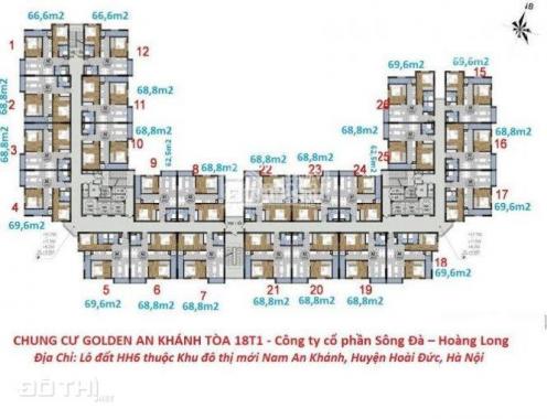 Bán căn hộ chung cư tòa 18T1 Golden An Khánh chỉ 1.3 tỷ
