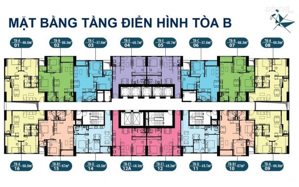 Bán căn hộ đầy đủ sổ tại CC Intracom Đông Anh, tầng 1808, DT 66.8m2, giá 24tr/m2: 0981129026