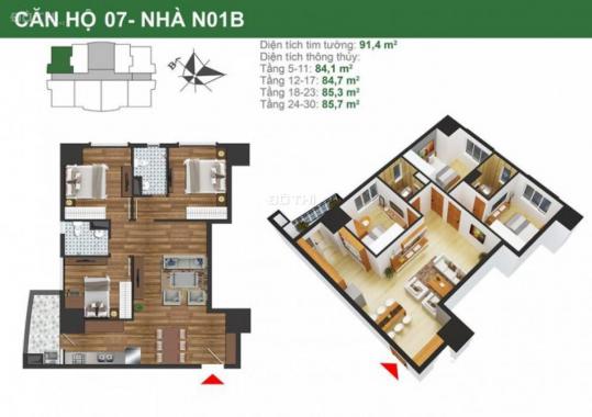 Suất ngoại giao căn 85m2 view hồ N01B view hồ dự án K35 Tân Mai, LH: 0364691778