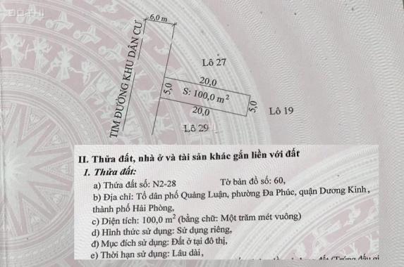 Bán lô đất Đa Phúc gần cầu Rào 3 giá 1.52 tỷ 100m2