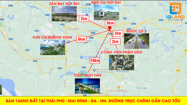 Bán đất Thái Phù, Mai Đình, Sóc Sơn 186m2, MT 6m, kinh doanh sầm uất
