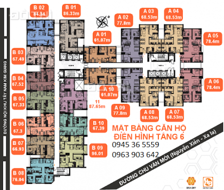 Cần bán gấp căn hộ bàn giao T1/2021 khu Nguyễn Xiển, Hoàng Mai, DT: 78m2, căn góc, 3PN giá bán HĐMB