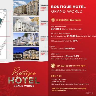 Bán toà khách sạn boutique 3 sao ở trung tâm dự án Vinpearl Grand World Phú Quốc, 0901366888