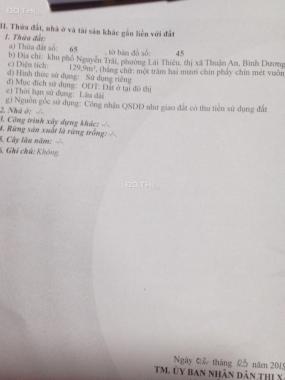 Do ko có nhu cầu sử dụng nên gia đình cần bán nhà tại trung tâm Ngã 3 chợ thành phố Lái Thiêu