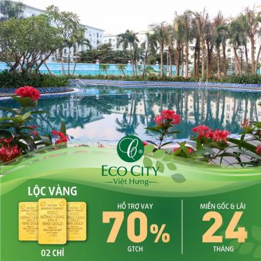 Trực tiếp từ CĐT Eco city Việt Hưng bán căn góc 2 PN 65m2 full NT, hỗ trợ 0% LS 2 năm, 1.785 tỷ