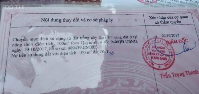 Đất mặt tiền đường nhựa trường tiểu học Lai Uyên Bàu Bang 10x77m thổ cư 100m2 cách QL13