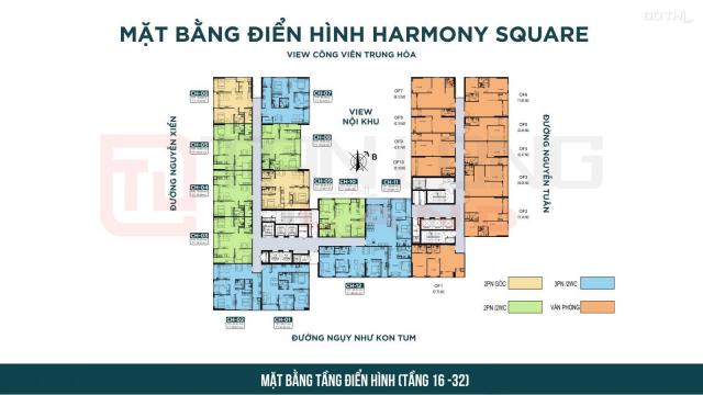 Căn 10 tầng trung tại Harmony Square, chỉ 2.8 tỷ/2PN/74.83m2, full nội thất cao cấp