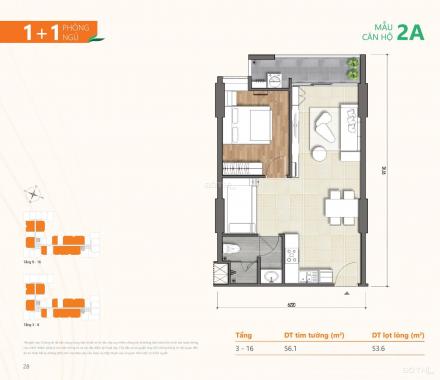 Tôi - chính chủ bán căn B.16.14, 1 + 1PN, Ricca Q9, view công viên. Giá tốt chỉ tháng 3