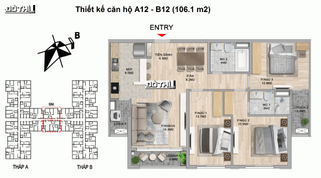 Cần bán chung cư cao cấp The Zei - Mỹ Đình, căn A12 - 3 ngủ - 2 vệ sinh. Tầng vip siêu đẹp giá rẻ