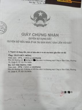 Hàng ký gửi chính chủ cần bán gấp nhà MT chợ phường 16, Q8