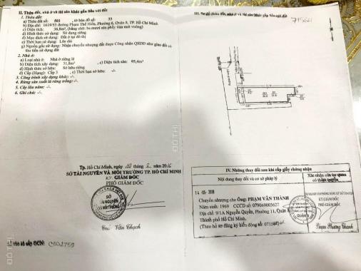 Bán nhà hẻm 1619 Phạm Thế Hiển, p6 giá 3,98 tỷ LH; 0911779116