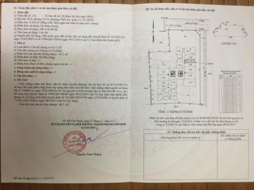 Cần bán căn hộ 1PN tại chung cư Võ Đình, Quận 12, HCM, giá tốt