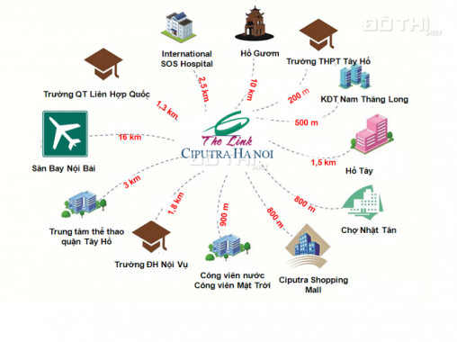 Bán căn góc 3PN chung cư The Link Ciputra ban Đông Nam 7,4 tỷ full nội thất, trực tiếp CĐT, CK 5%