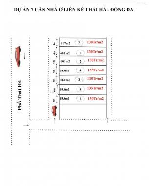 Bán 7 lô nhà đất 2 mặt ngõ ôtô vào phố Thái Hà, Hoàng Cầu 53m2, 130 tr/m2 thích hợp ở, xây CC mini