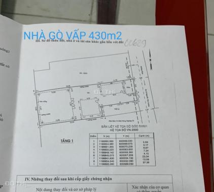 Cần bán nhà cấp 4 diện tích khủng 430m2 thích hợp kinh doanh tại Gò Vấp