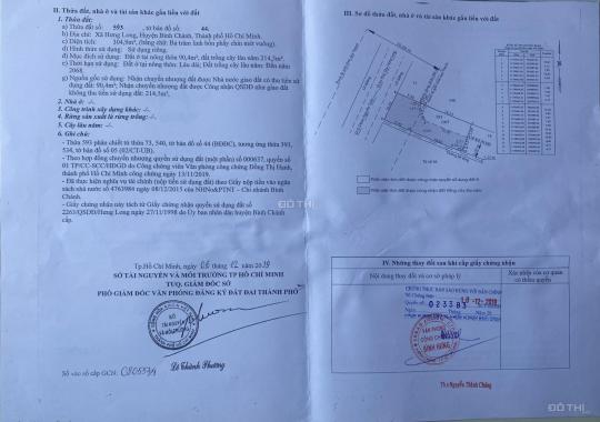 Bán đất MT An Phú Tây Hưng Long DT 304m2 10.4x30 92 m2 thổ cư SHR sang tên công chứng trong ngày