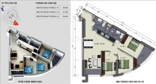 Cần bán căn hộ 3pn diện tích 98m2 tòa B Vinaconex2, Nguyễn Xiển/0979.121.536