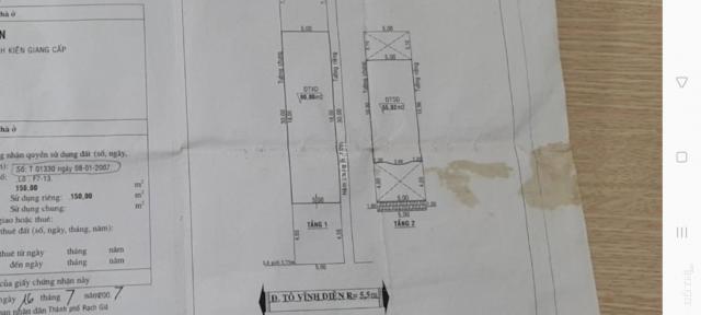 Bán nhà MT Tô Vĩnh Diện P. Vĩnh lạc TP. Rạch Giá 5x30m 1 lầu, tặng nội thất gỗ cao cấp, 2,7 tỷ