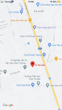 Bán đất đường Tôn Đản, Phường Hòa Phát, Quận Cẩm Lệ. DT: 92,2m2, giá: 1,72 tỷ