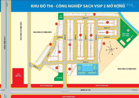 Bán đất khu công nghiệp VSIP2 giá đầu tư 780 tr