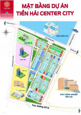 Mở bán đợt đầu, đất đấu giá khu công nghiệp Tiền Hải Center City, chỉ từ 23 tr/m2, Ck đến 11.5%