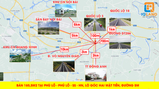 Đất kinh doanh trục chính thôn Đông Phù Lỗ, 186m2 mt 8.8m đường 7m chỉ 21 tr/m2