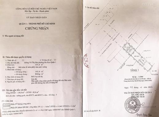 Bán 2 lô đất liền kề mặt tiền Võ Thị Sáu Quận 1 đất 9.1x23m