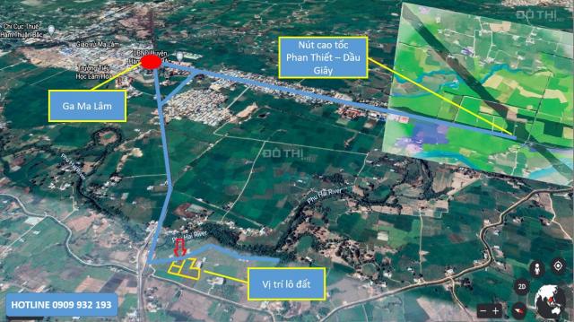 Bán đất sào Ma Lâm, cách nút giao cao tốc Dầu Giây - Phan Thiết 3km, ngay TTHC, 500tr/sào