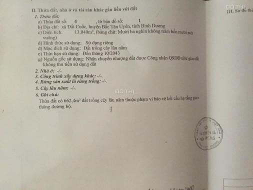 Bán đất tại đường ĐT 415, Xã Đất Cuốc, Bắc Tân Uyên, Bình Dương diện tích 9500m2, giá 15 tỷ