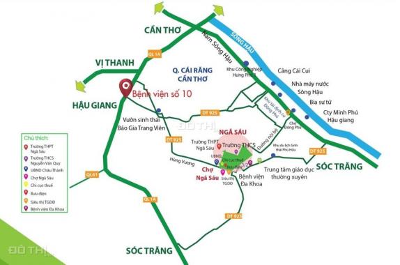 Nhà thô 1 trệt 1 lầu góc đường Số 5, TTTM Huyện Châu Thành - Hậu Giang