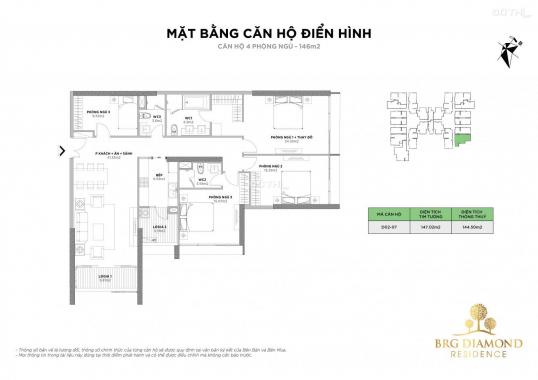 Bán căn hộ chung cư 4 phòng ngủ 148m2 tầng 20 toà BRG ngã tư Lê Văn Lương - Hoàng Đạo Thúy