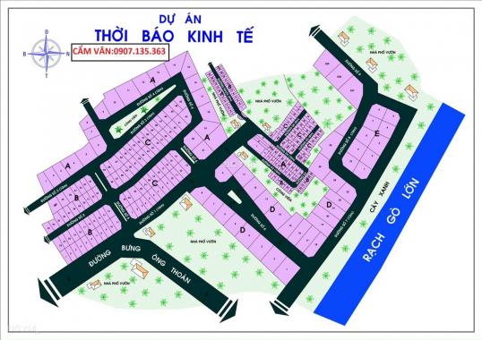 Bán đất biệt thự 20x20m mặt sông cực đẹp tại DA Thời Báo Kinh Tế sổ đỏ, Bưng Ông Thoàn, 39 tr/m2