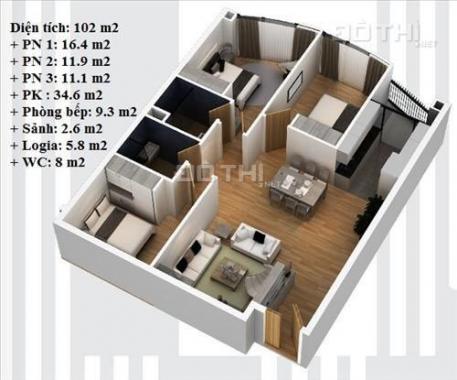Chính chủ bán căn hộ chung cư Ngoại Giao Đoàn - Bắc Từ Liêm, DT 102m2, LH 0978 558 453 chính chủ