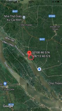 Bán đất mặt sông Cổ Chiên Huyện Lộ 21, Xã Nhuận Phú Tân, Mỏ Cày Bắc, 3.5 công, giáp Chợ Lách