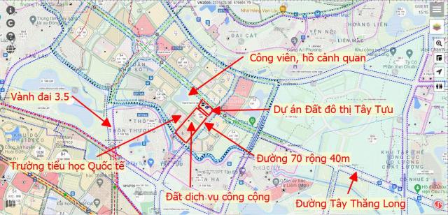 Bán lô đất đấu giá dịch vụ đường Tây Thăng Long, Bắc Từ Liêm, Hà Nội