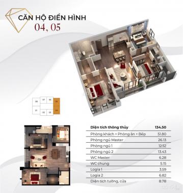 Chung cư Goldmark City bán căn hộ DT 140m2 3PN view thoáng đầy đủ nội thất giá 27tr/m2