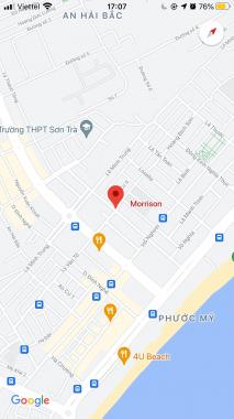Bán lô đất 1 mặt tiền và 1 mặt kiệt đường Morrison, Quận Sơn Trà, DT: 300 m2, giá: 34 tỷ