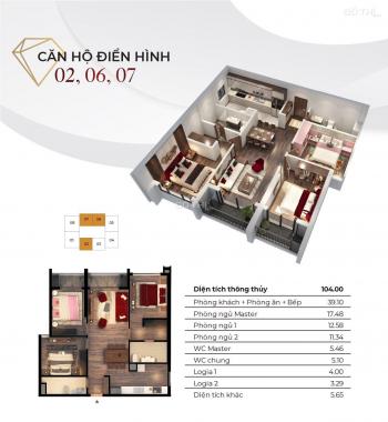 Bán căn hộ tòa Diamond chung cư Goldmark City DT 104m2 3PN view SVĐ Mỹ Đình nhận nhà ngay